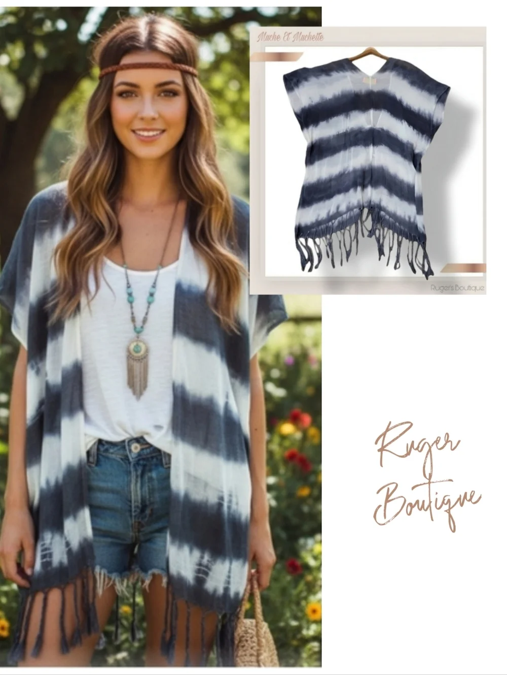 ๐ฟMuche Et Muchette Women's Boho Fringe Coverup - Picture 1 of 14